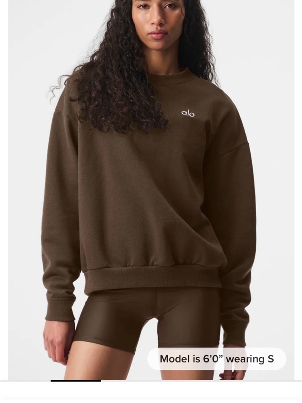 ALO Yoga Womens Espresso Brown Sweatpants & Sweatshirt Set - Picture 4 of 6